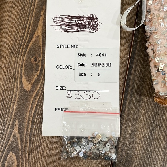 🌟4x Host Pick🌟Rachel Allan Rose Gold Sequin Two Piece Dress - Picture 11 of 16